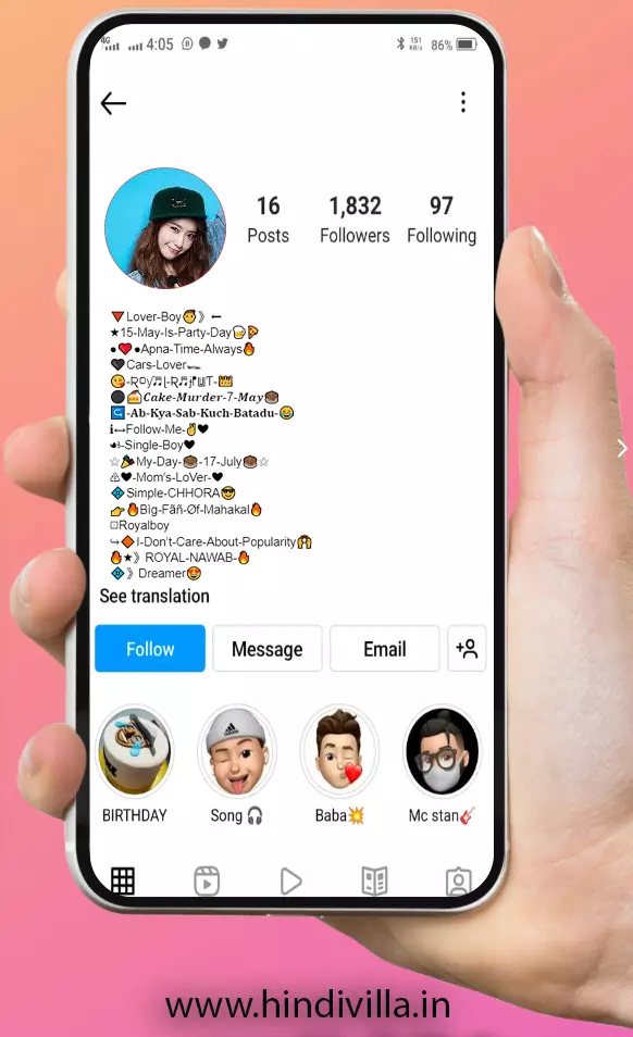 Stylish Bio for Instagram with Emoji