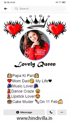 Facebook Bio for Girls with Love Emoji