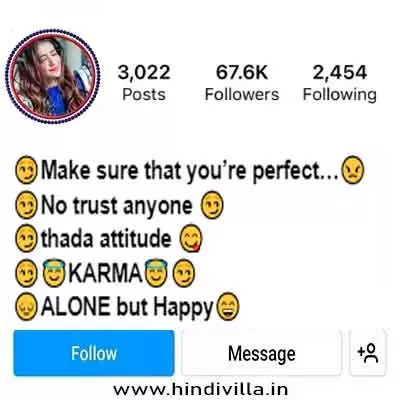 Cool Attitude Bio for Instagram for Girl